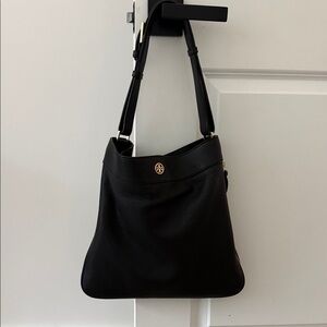 Tory Burch Black Pebbled Leather Shoulder Bag